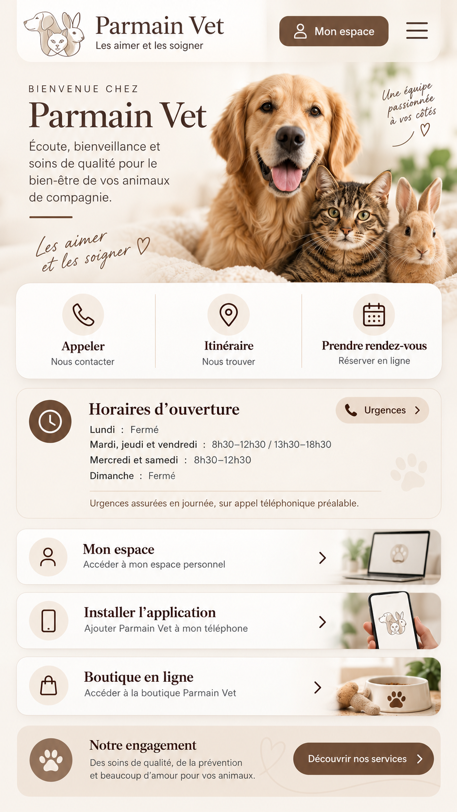 Accueil mobile Parmain Vet